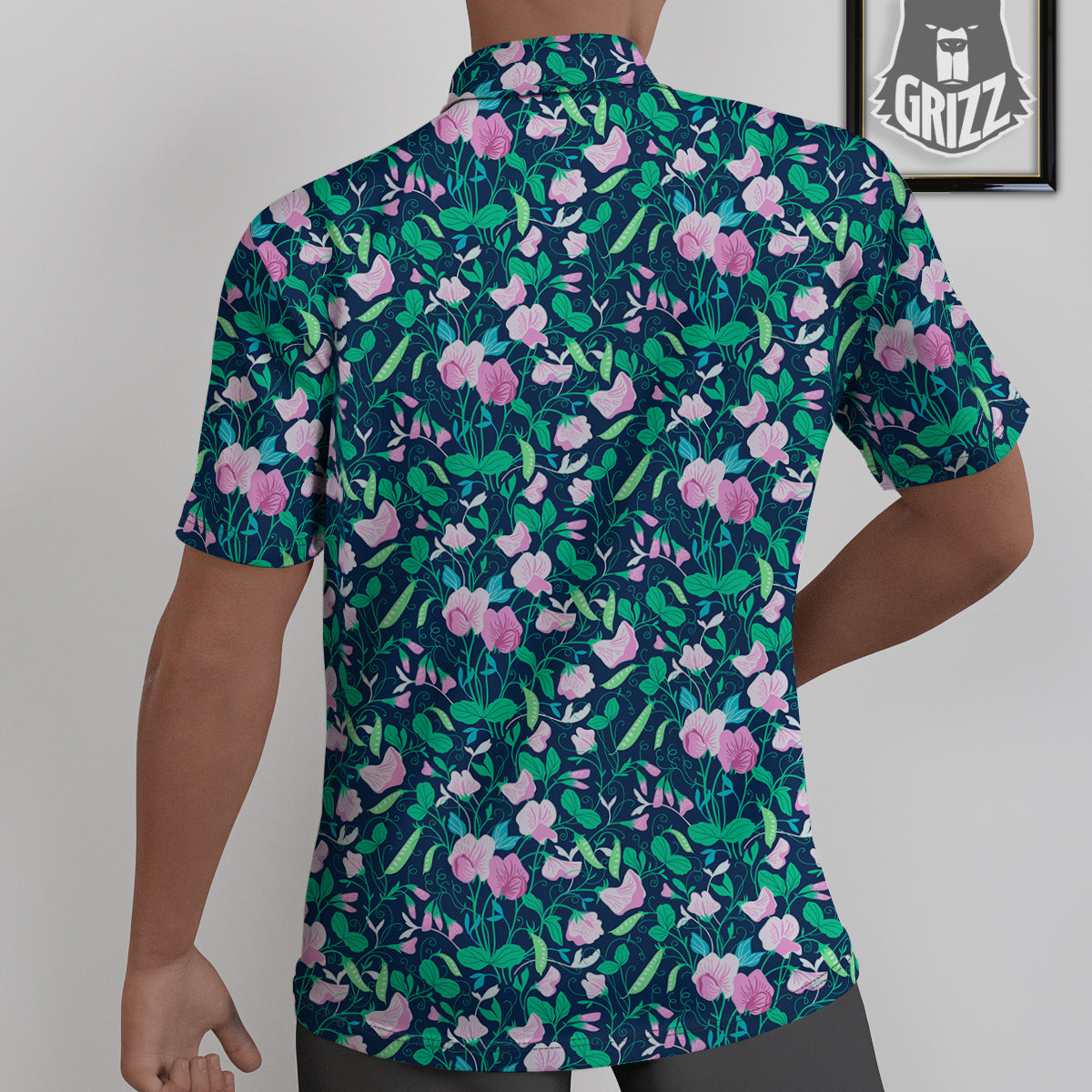 Sweet Pea Vintage Print Pattern Untucked Shirts-grizzshop