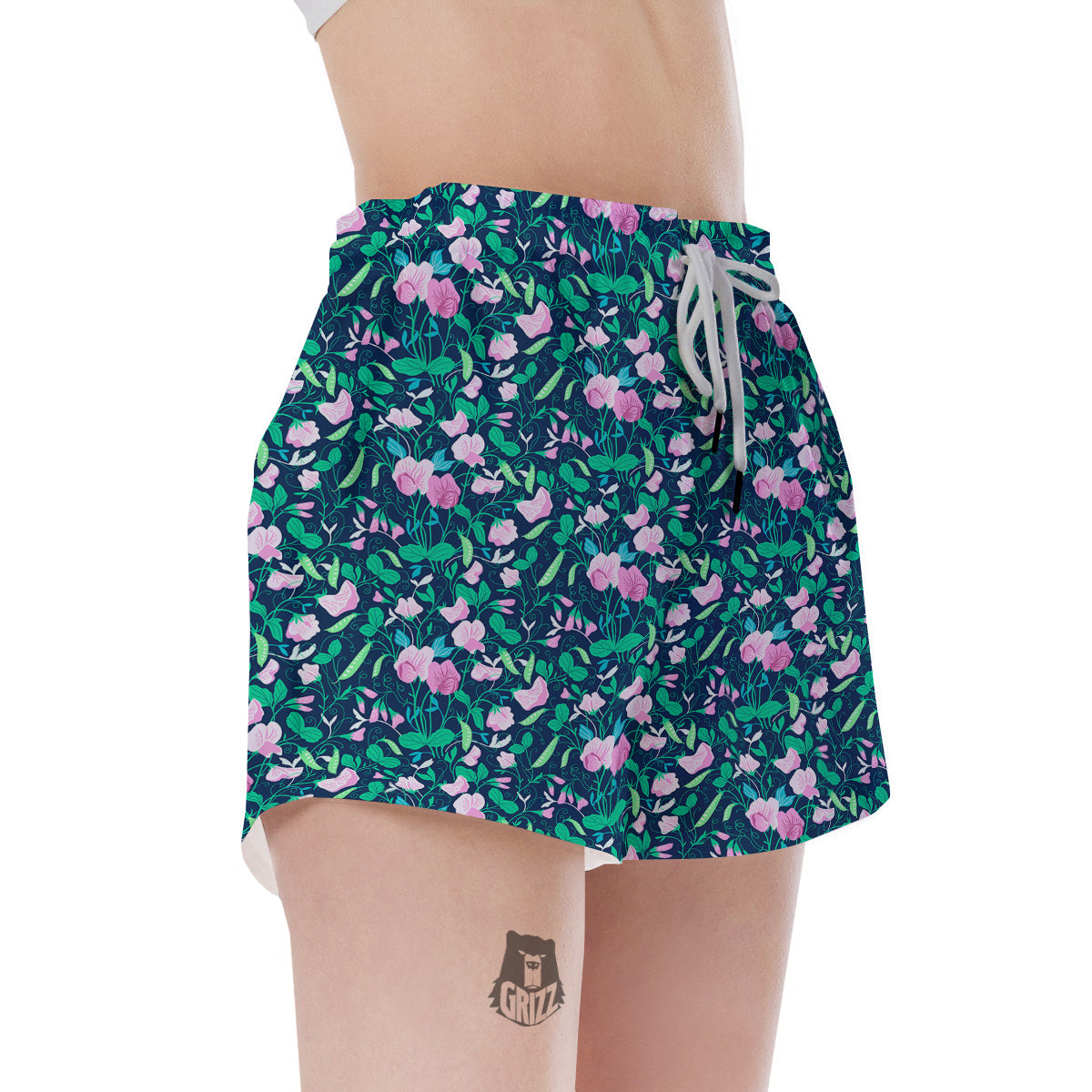 Sweet Pea Vintage Print Pattern Women's Shorts-grizzshop