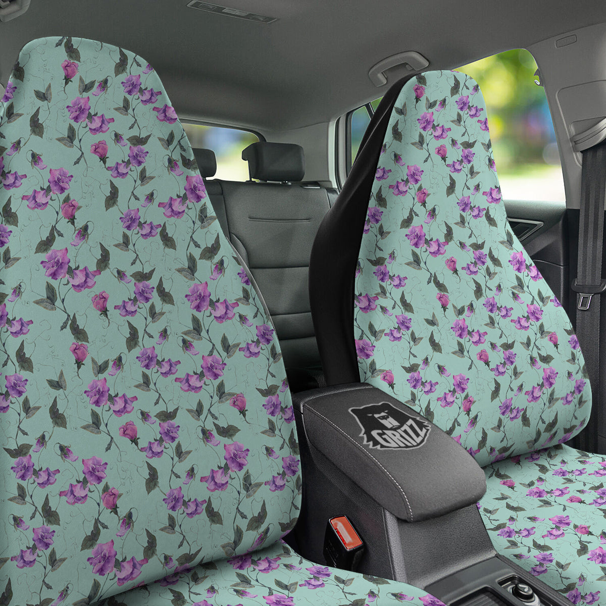 Sweet Pea Watercolor Print Pattern Car Seat Covers-grizzshop
