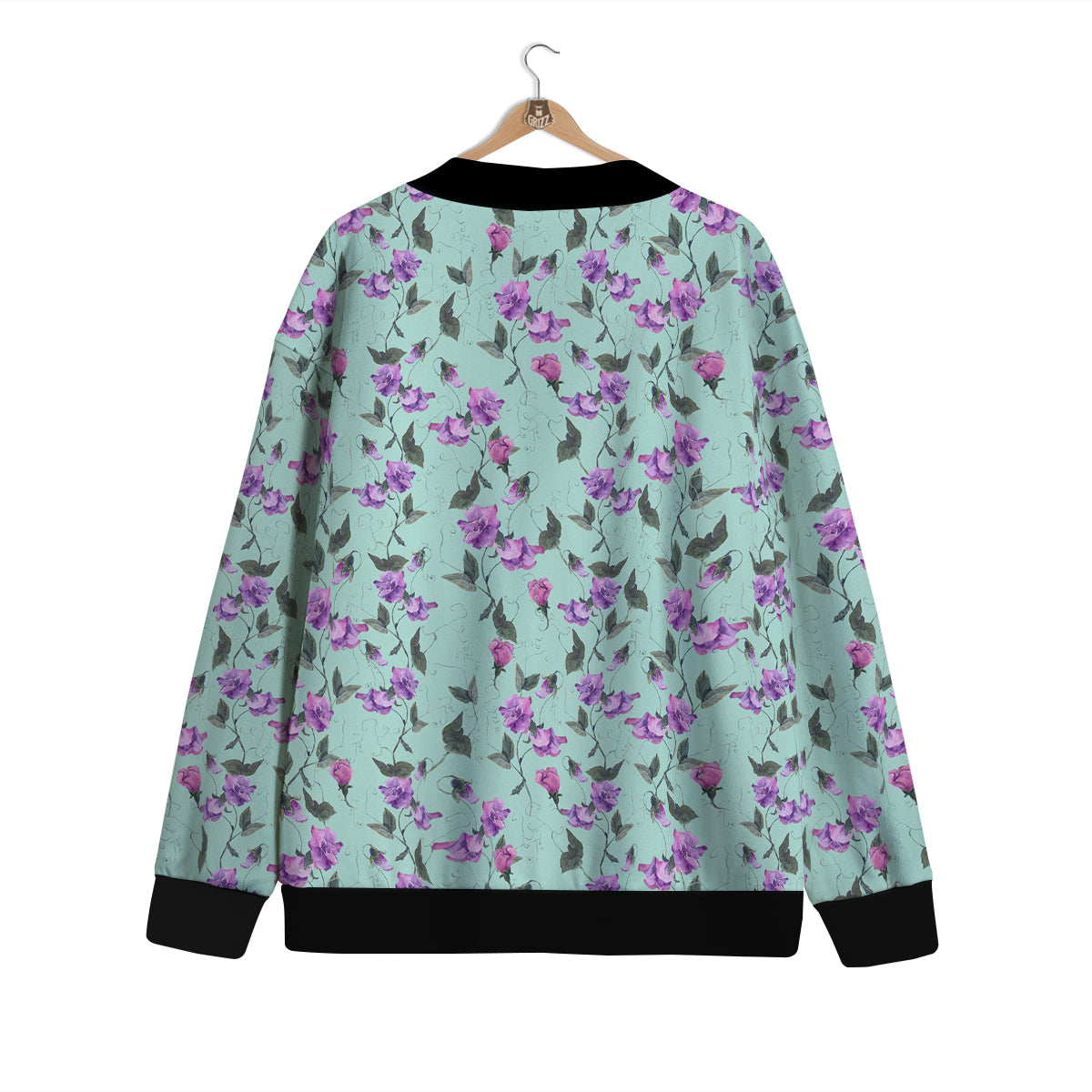 Sweet Pea Watercolor Print Pattern Cardigan-grizzshop