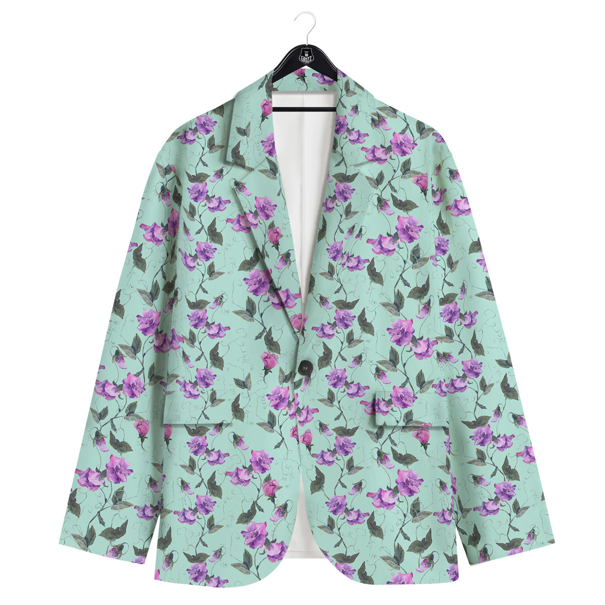 Sweet Pea Watercolor Print Pattern Men's Sport Coat-grizzshop