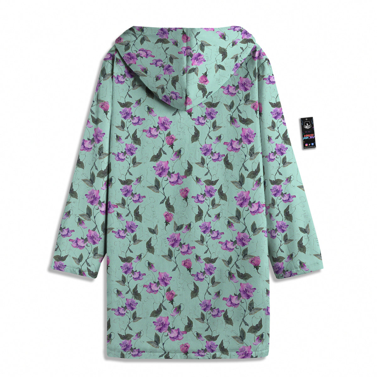 Sweet Pea Watercolor Print Pattern Men's Windbreaker Jacket-grizzshop