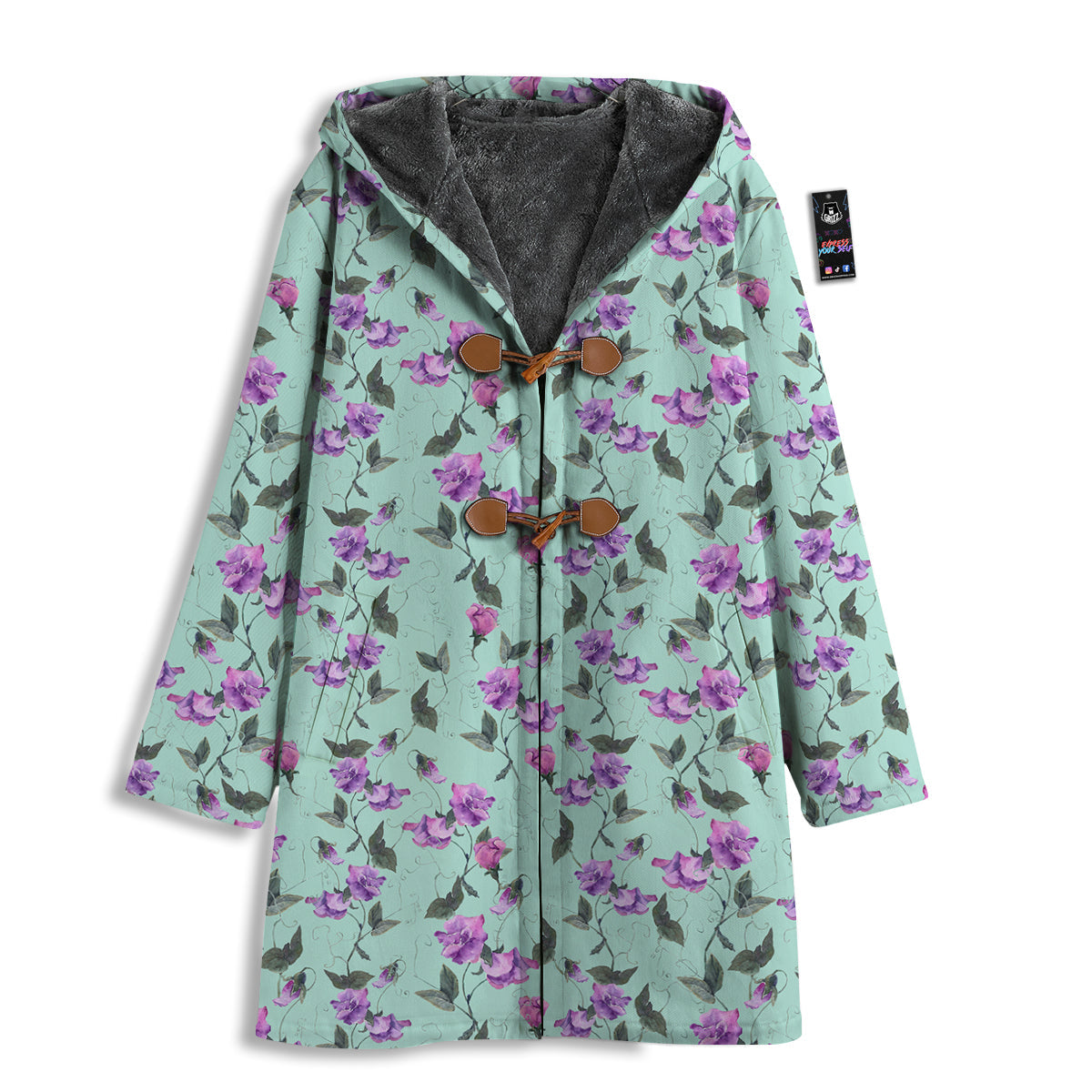 Sweet Pea Watercolor Print Pattern Men's Windbreaker Jacket-grizzshop