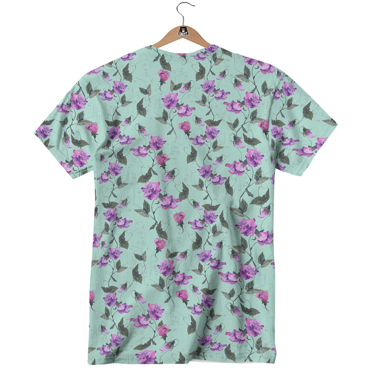 Sweet Pea Watercolor Print Pattern T-Shirt-grizzshop