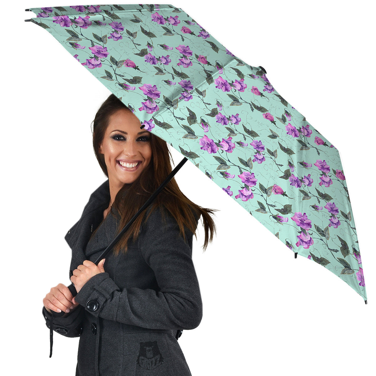 Sweet Pea Watercolor Print Pattern Umbrella-grizzshop