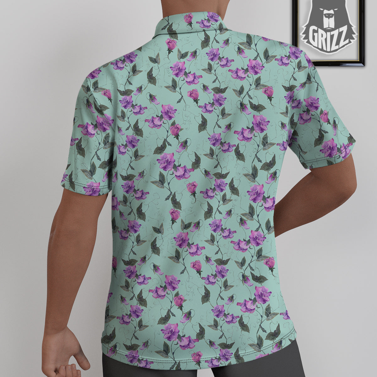 Sweet Pea Watercolor Print Pattern Untucked Shirts-grizzshop