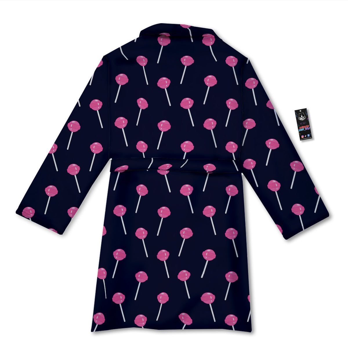 Sweet Pink Lollipop Print Pattern Bathrobe-grizzshop