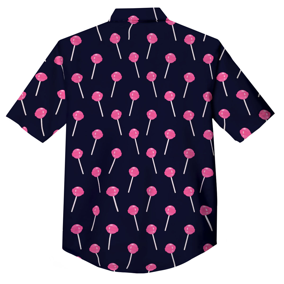 Sweet Pink Lollipop Print Pattern Button Up Shirt-grizzshop