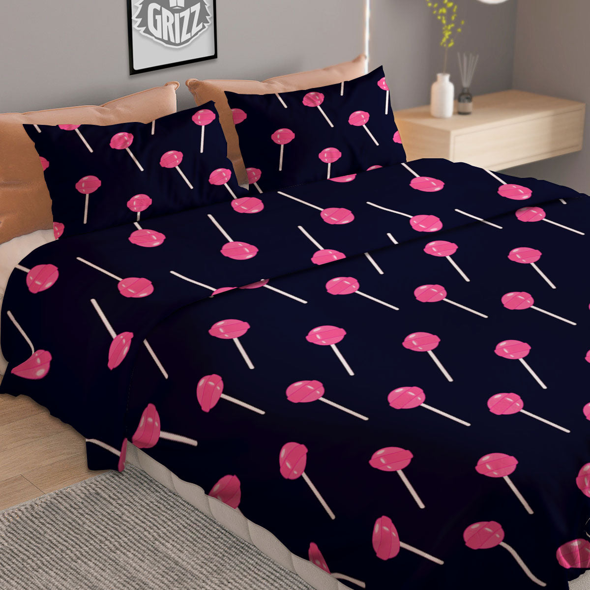 Texture Waffle Print Duvet Cover Bedding Set