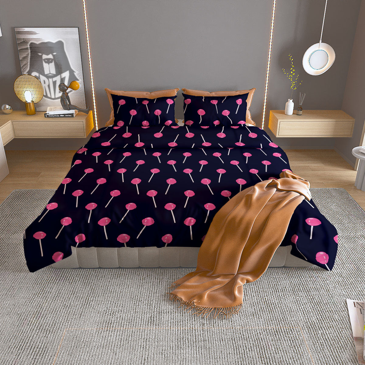 Texture Waffle Print Duvet Cover Bedding Set
