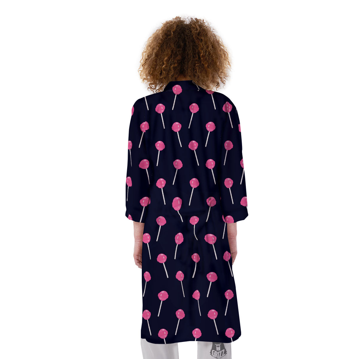 Sweet Pink Lollipop Print Pattern Kimono-grizzshop
