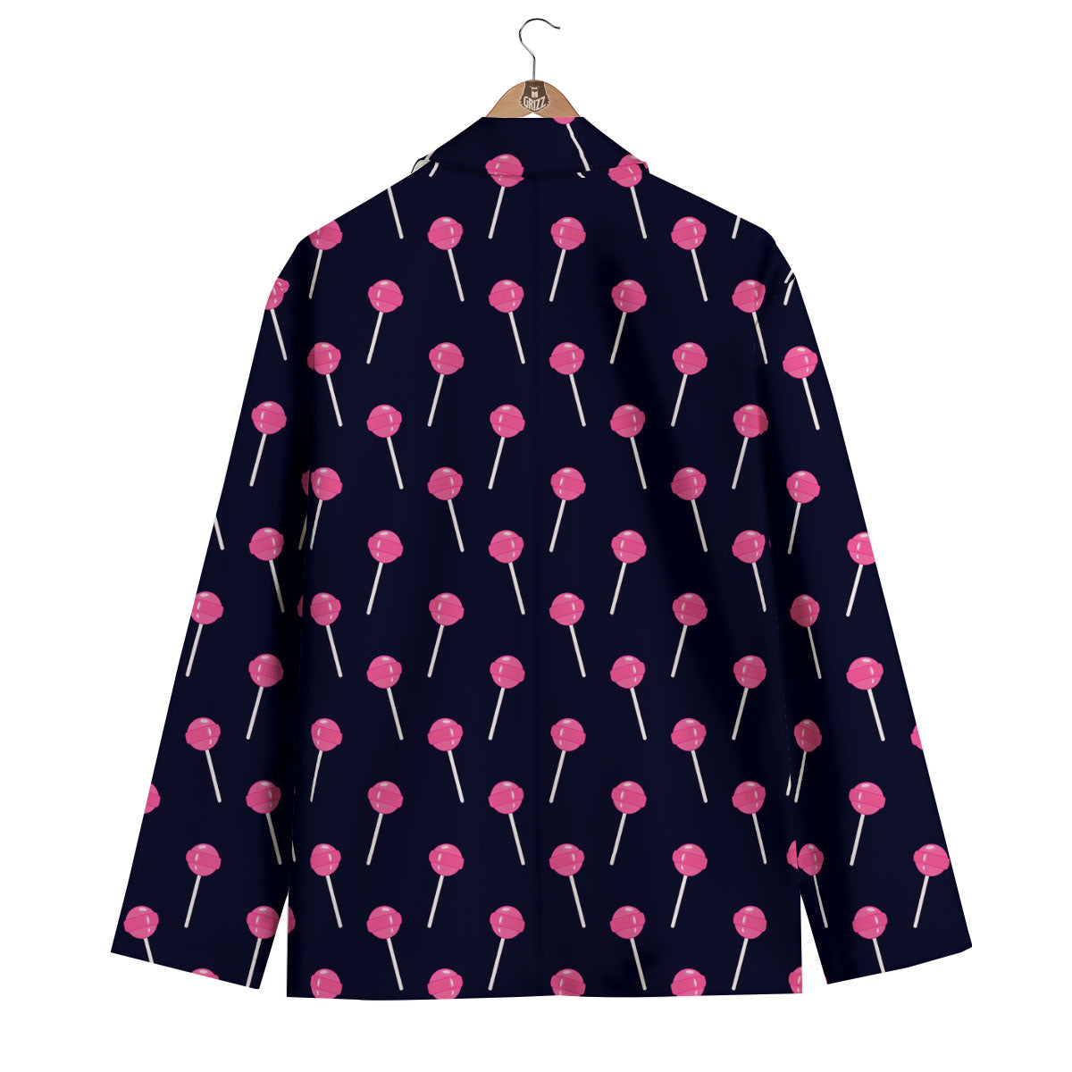 Sweet Pink Lollipop Print Pattern Men's Blazer-grizzshop