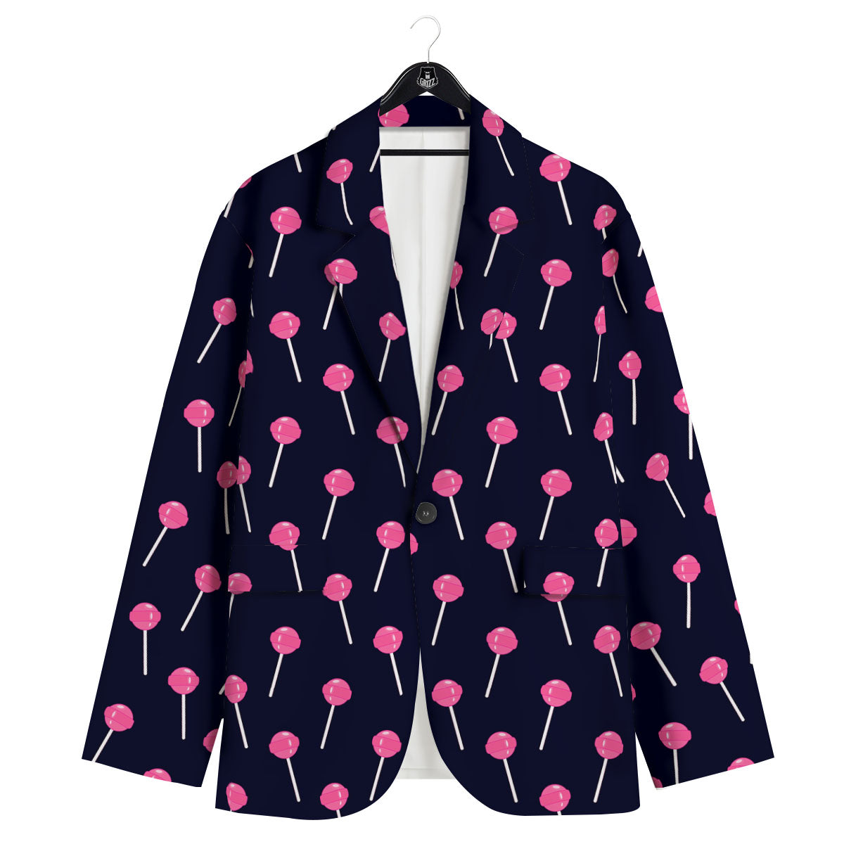 Sweet Pink Lollipop Print Pattern Men's Sport Coat-grizzshop