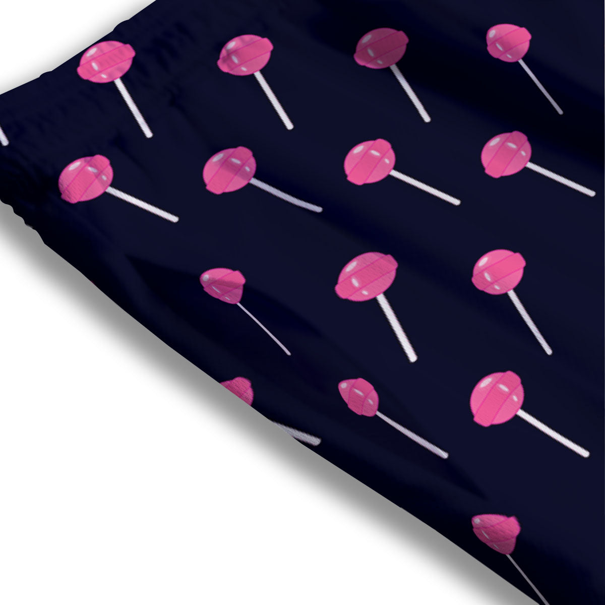 Sweet Pink Lollipop Print Pattern Mesh Shorts