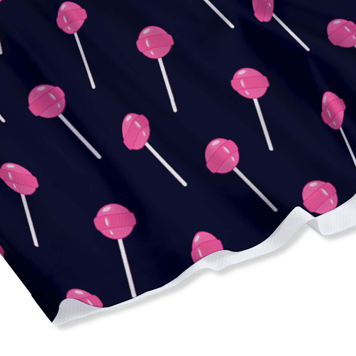 Sweet Pink Lollipop Print Pattern Mesh Shorts