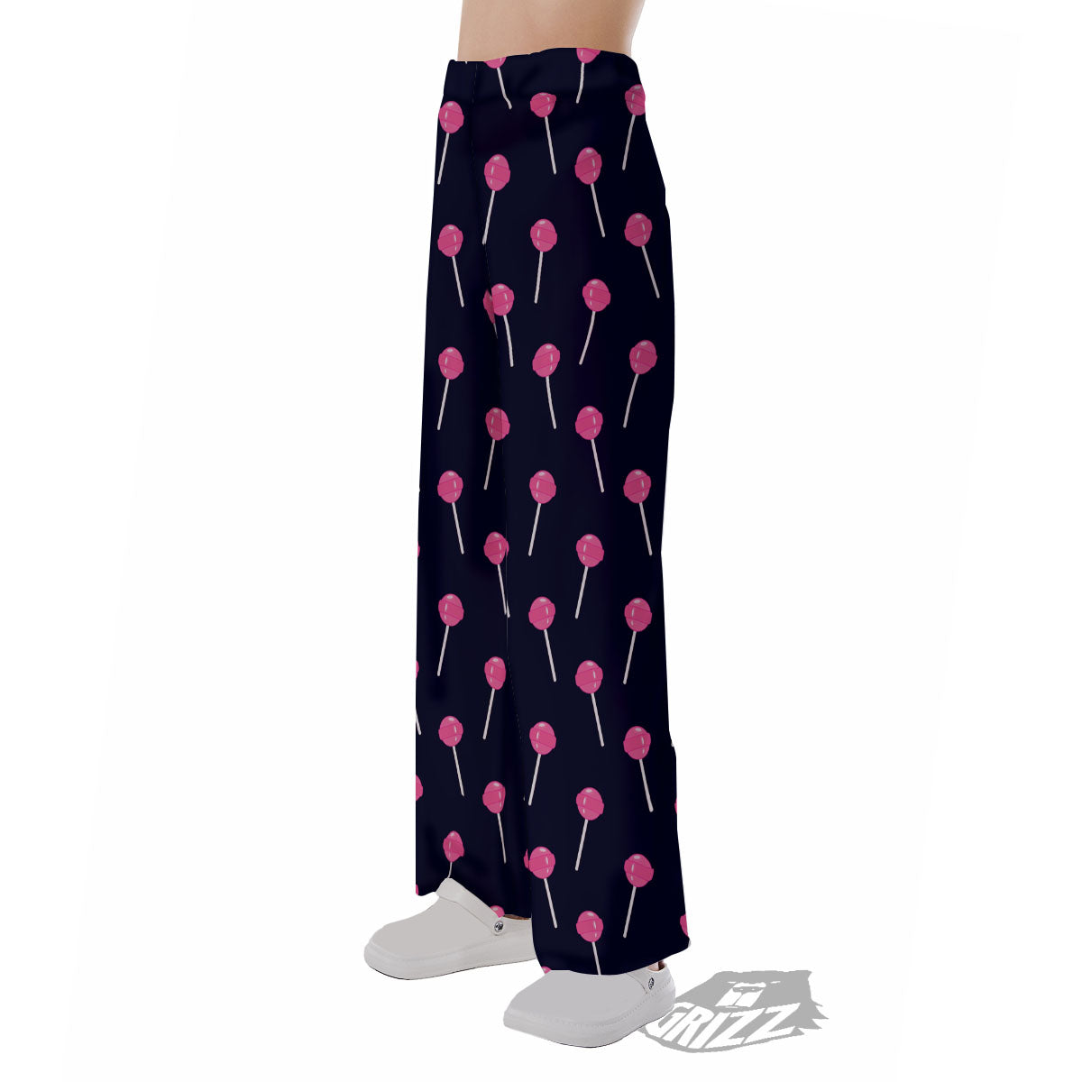 Sweet Pink Lollipop Print Pattern Pajama Pants-grizzshop