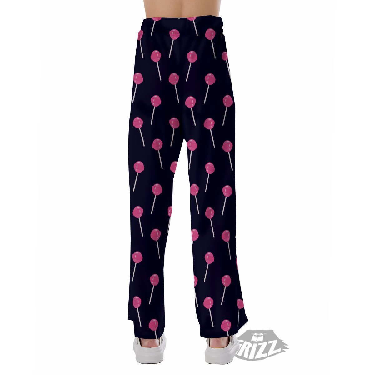 Sweet Pink Lollipop Print Pattern Pajama Pants-grizzshop