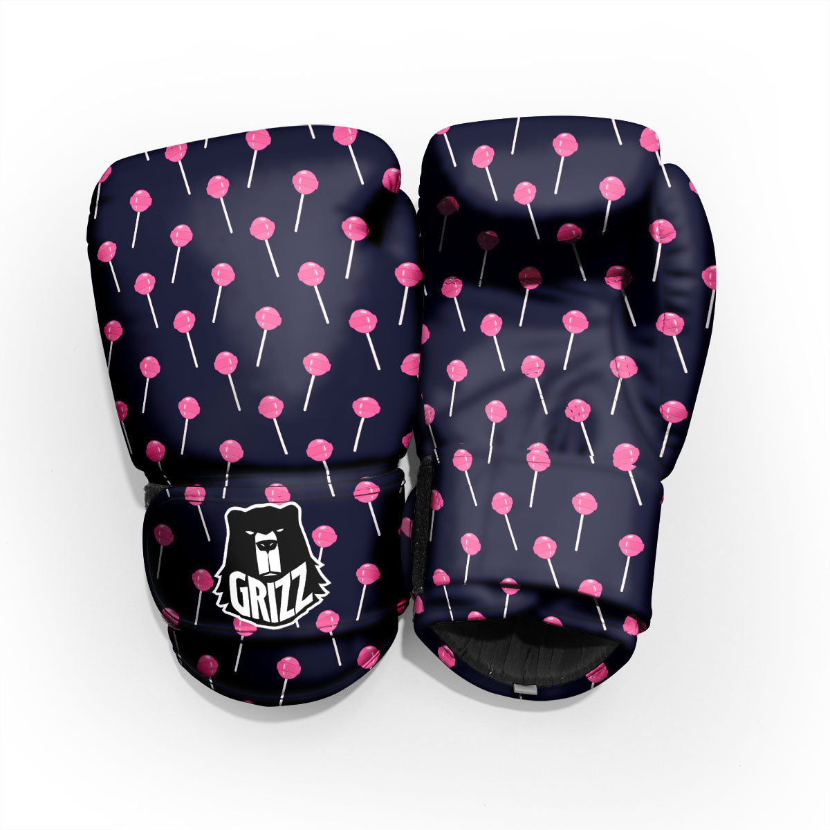 Sweet Pink Lollipop Print Pattern Pro Boxing Glove