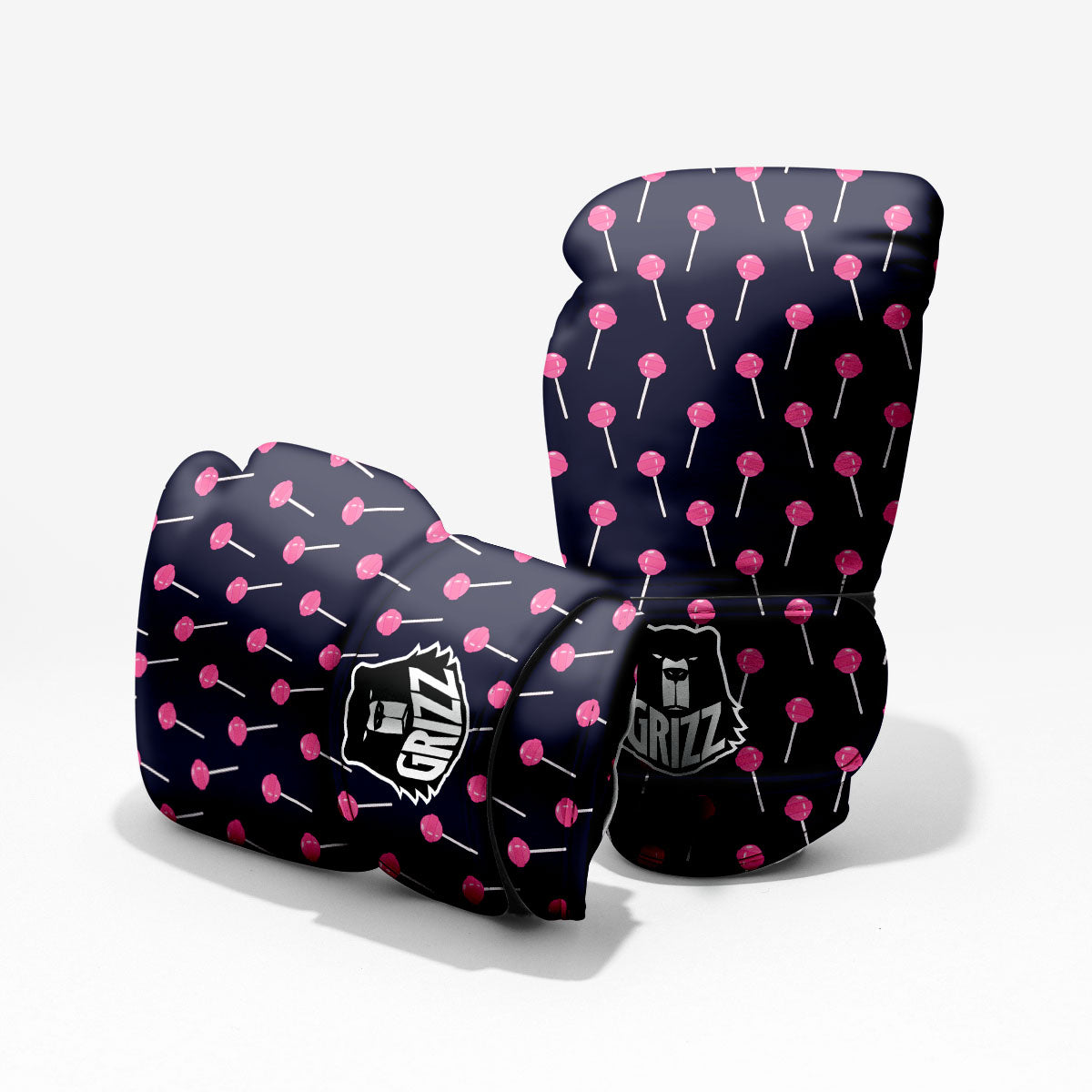 Sweet Pink Lollipop Print Pattern Pro Boxing Glove