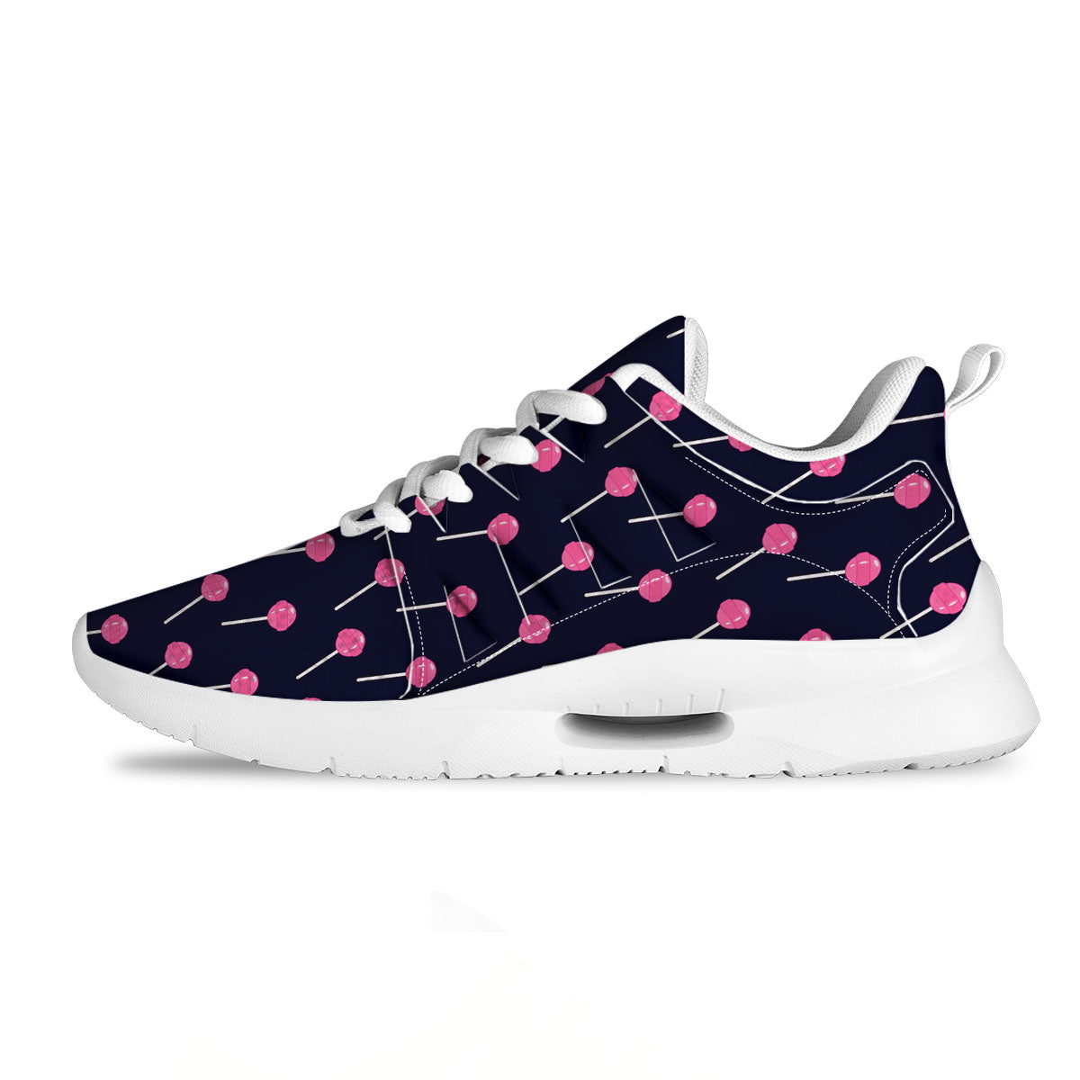 Sweet Pink Lollipop Print Pattern Tennis Shoes-grizzshop