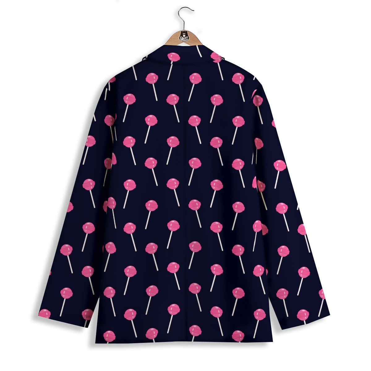 Sweet Pink Lollipop Print Pattern Women's Blazer-grizzshop