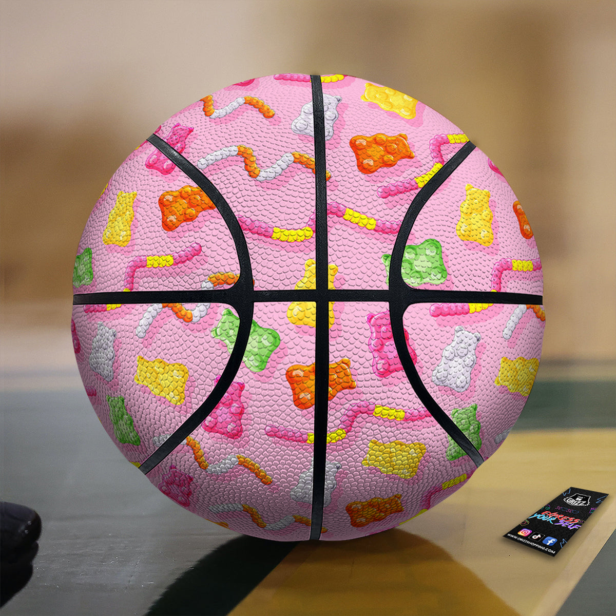 Sweet Gummy Bears And Worms Print Pattern Basketball
