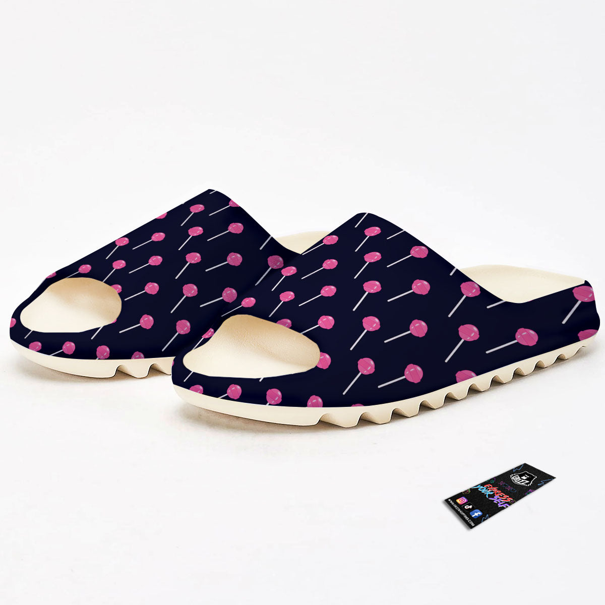 Sweet Pink Lollipop Print Pattern Sandals-grizzshop