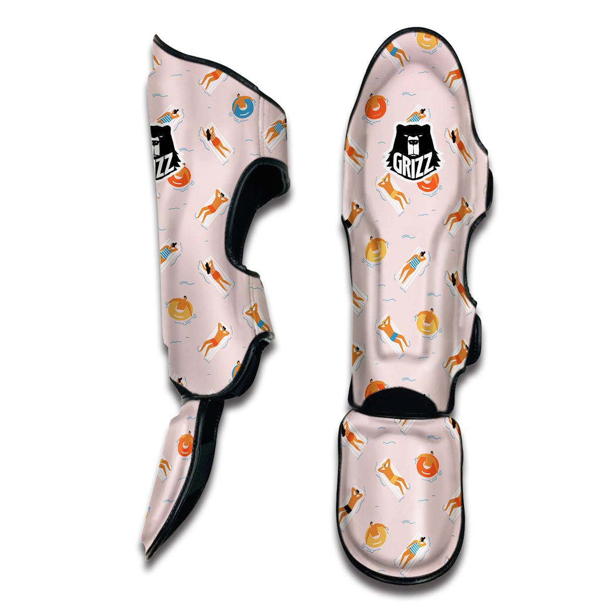 Swim In The Pink Print Pattern Muay Thai Shin Guards-grizzshop