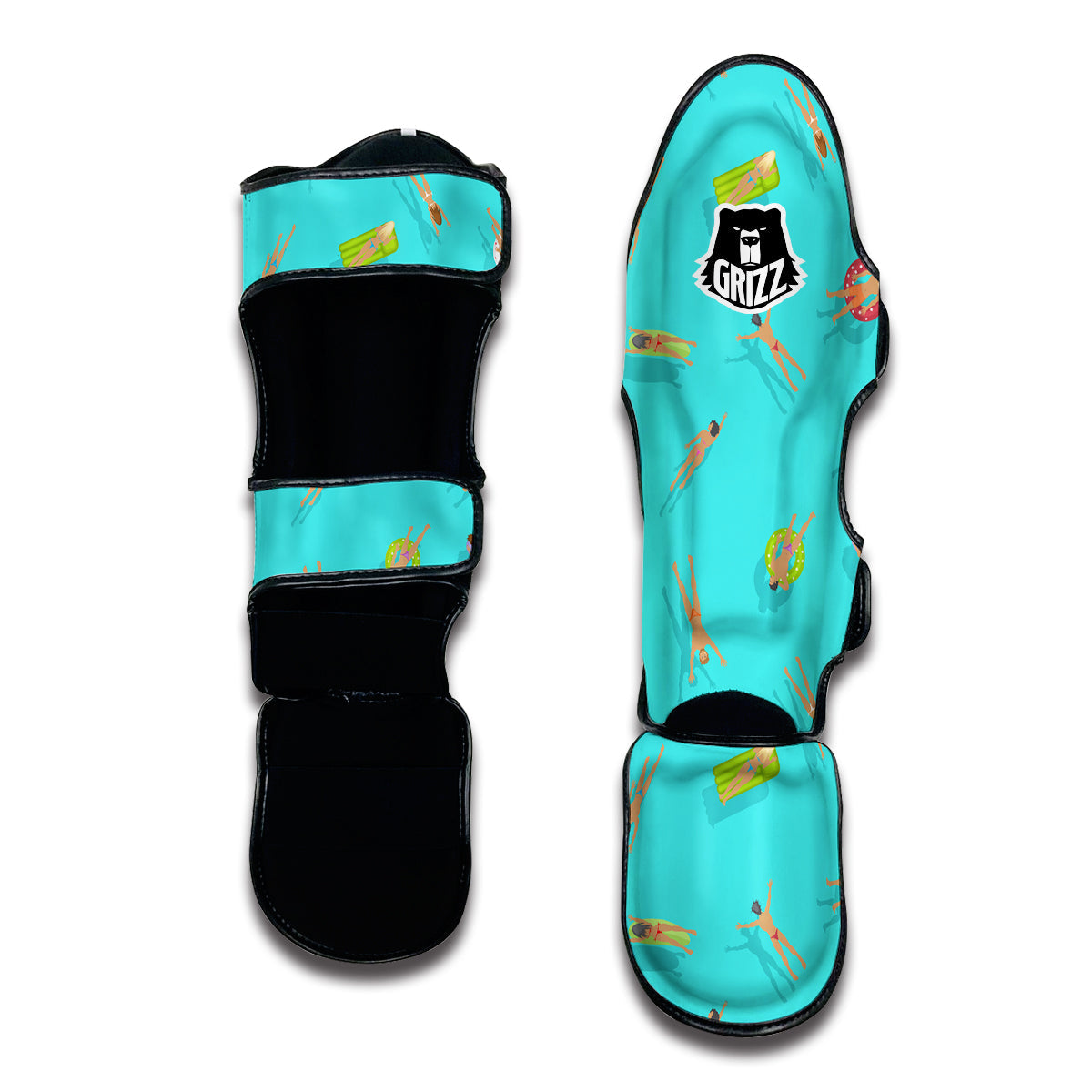 Swim In the Pool Print Pattern Muay Thai Shin Guards-grizzshop