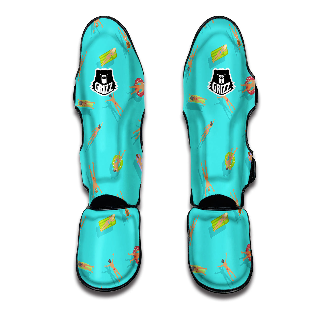 Swim In the Pool Print Pattern Muay Thai Shin Guards-grizzshop