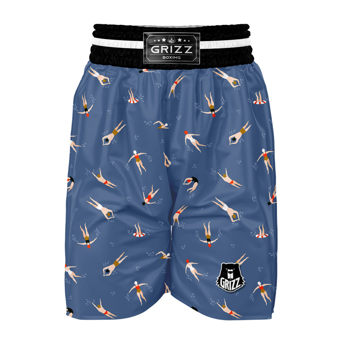 Swim Swimming Print Pattern Boxing Shorts-grizzshop