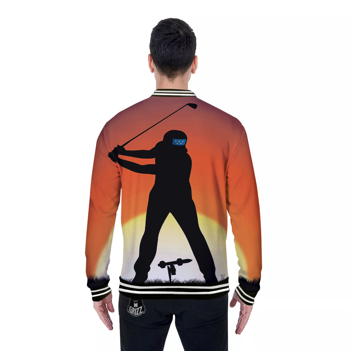 Swing Pro Golf Print Baseball Jacket-grizzshop