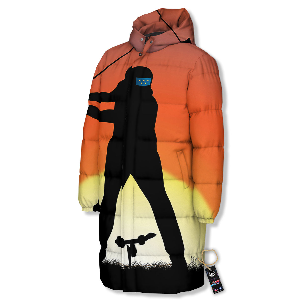 Swing Pro Golf Print Long Down Jacket-grizzshop