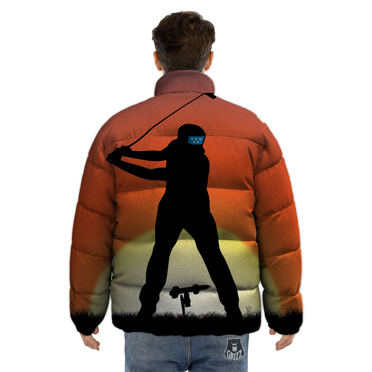Swing Pro Golf Print Puffer Jacket-grizzshop