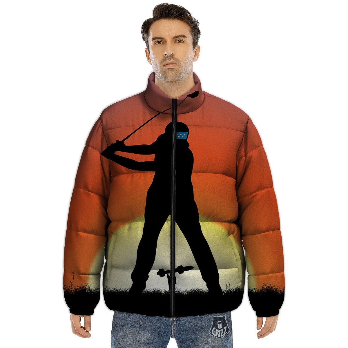 Swing Pro Golf Print Puffer Jacket-grizzshop