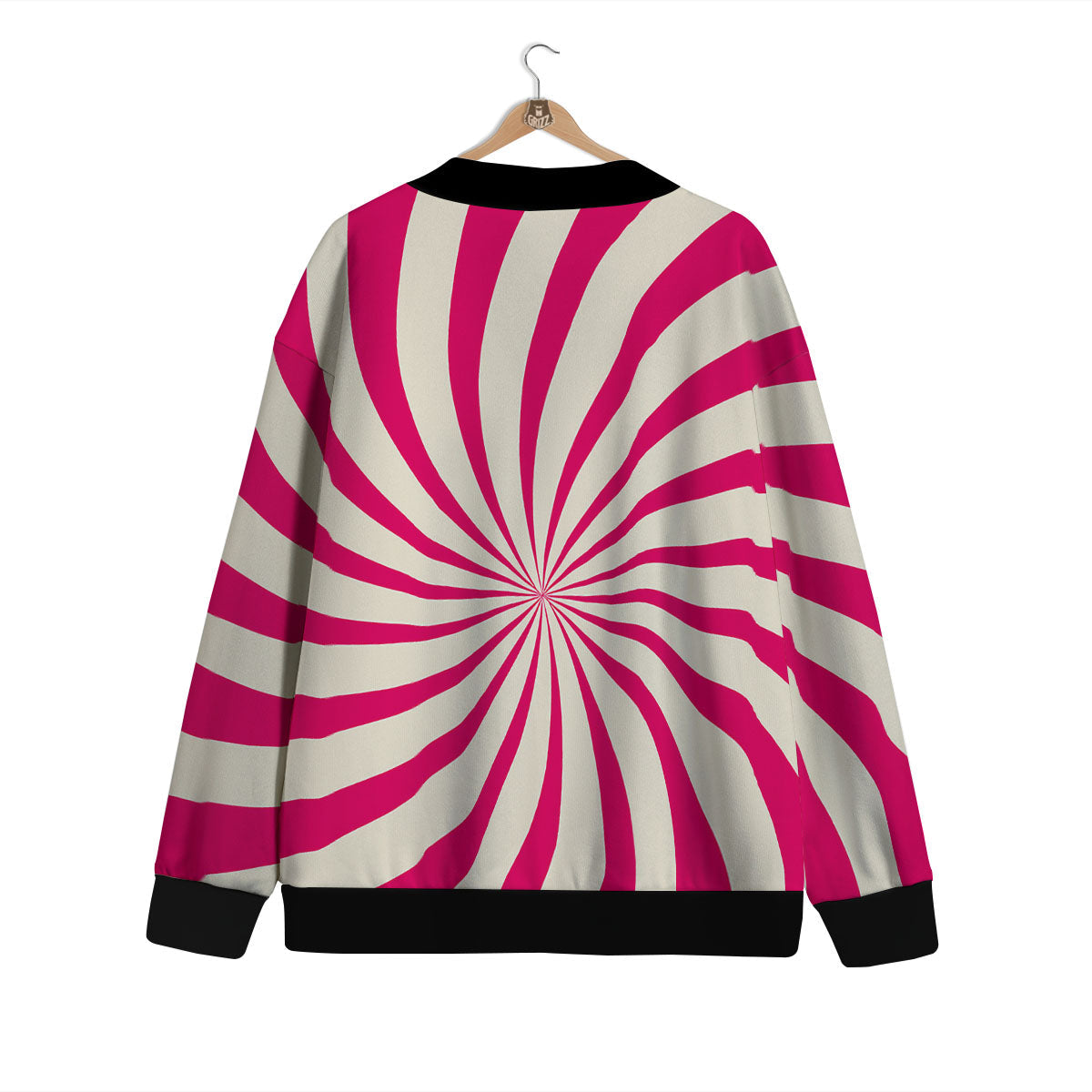 Swirl Candy Pink Print Cardigan-grizzshop