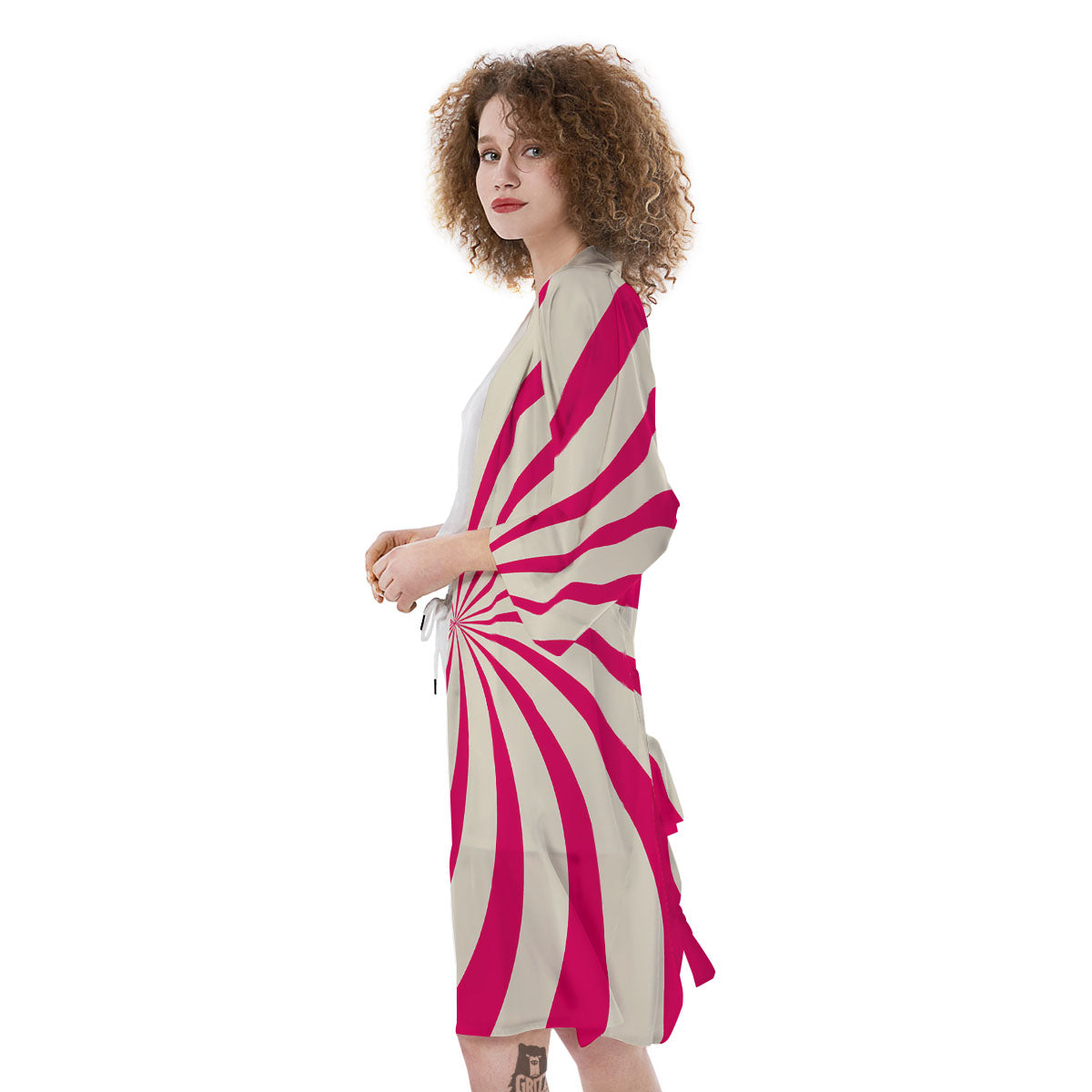 Swirl Candy Pink Print Kimono-grizzshop