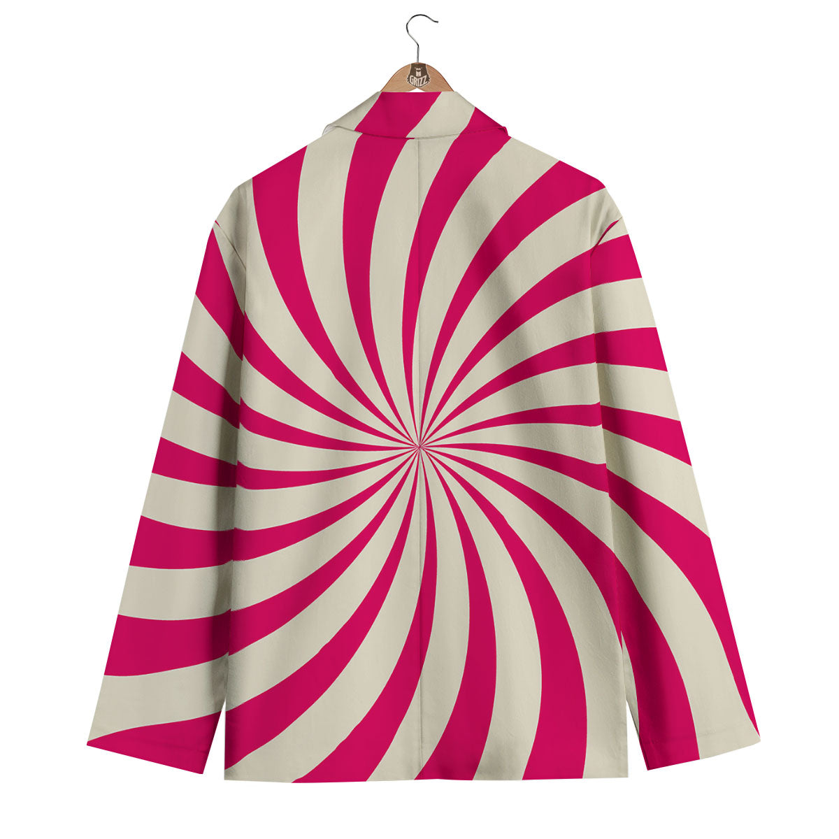 Swirl Candy Pink Print Men's Blazer-grizzshop