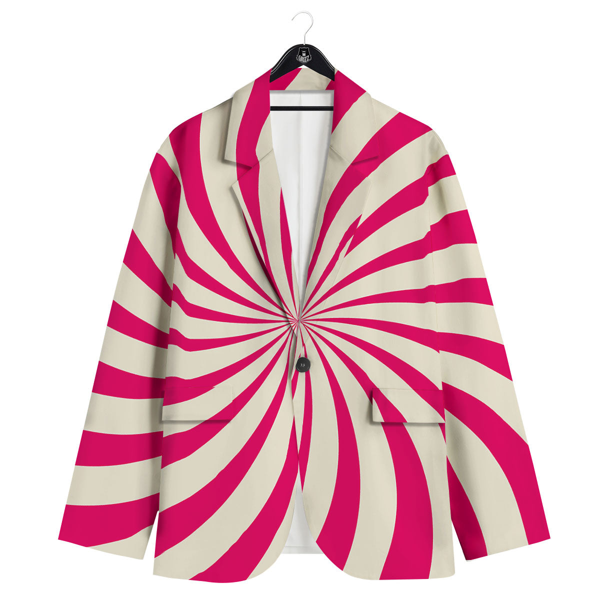 Swirl Candy Pink Print Men's Sport Coat-grizzshop