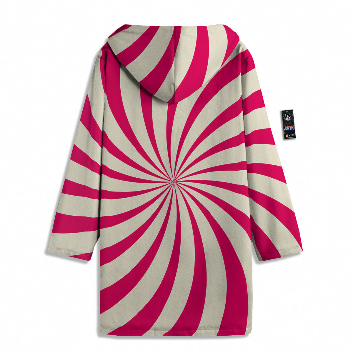 Swirl Candy Pink Print Men's Windbreaker Jacket-grizzshop