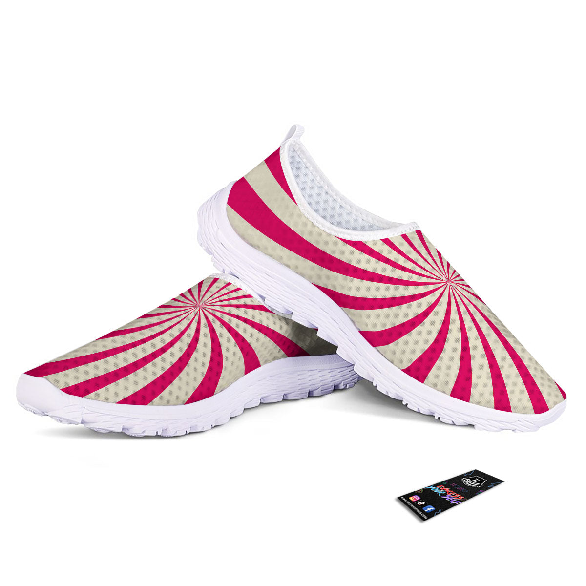 Swirl Candy Pink Print Nurse Shoes-grizzshop