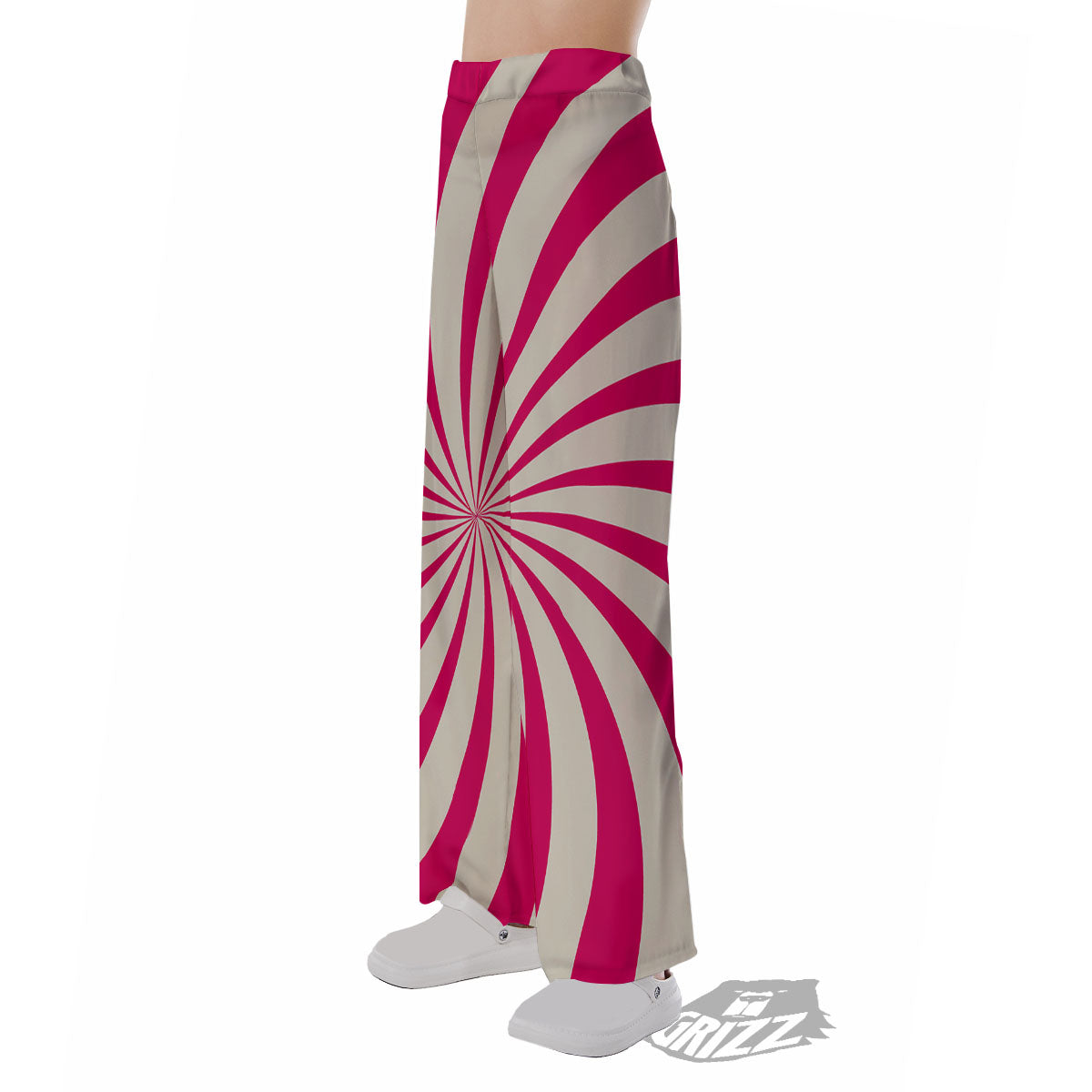 Swirl Candy Pink Print Pajama Pants-grizzshop