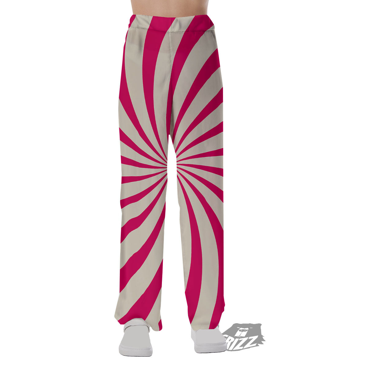 Swirl Candy Pink Print Pajama Pants-grizzshop