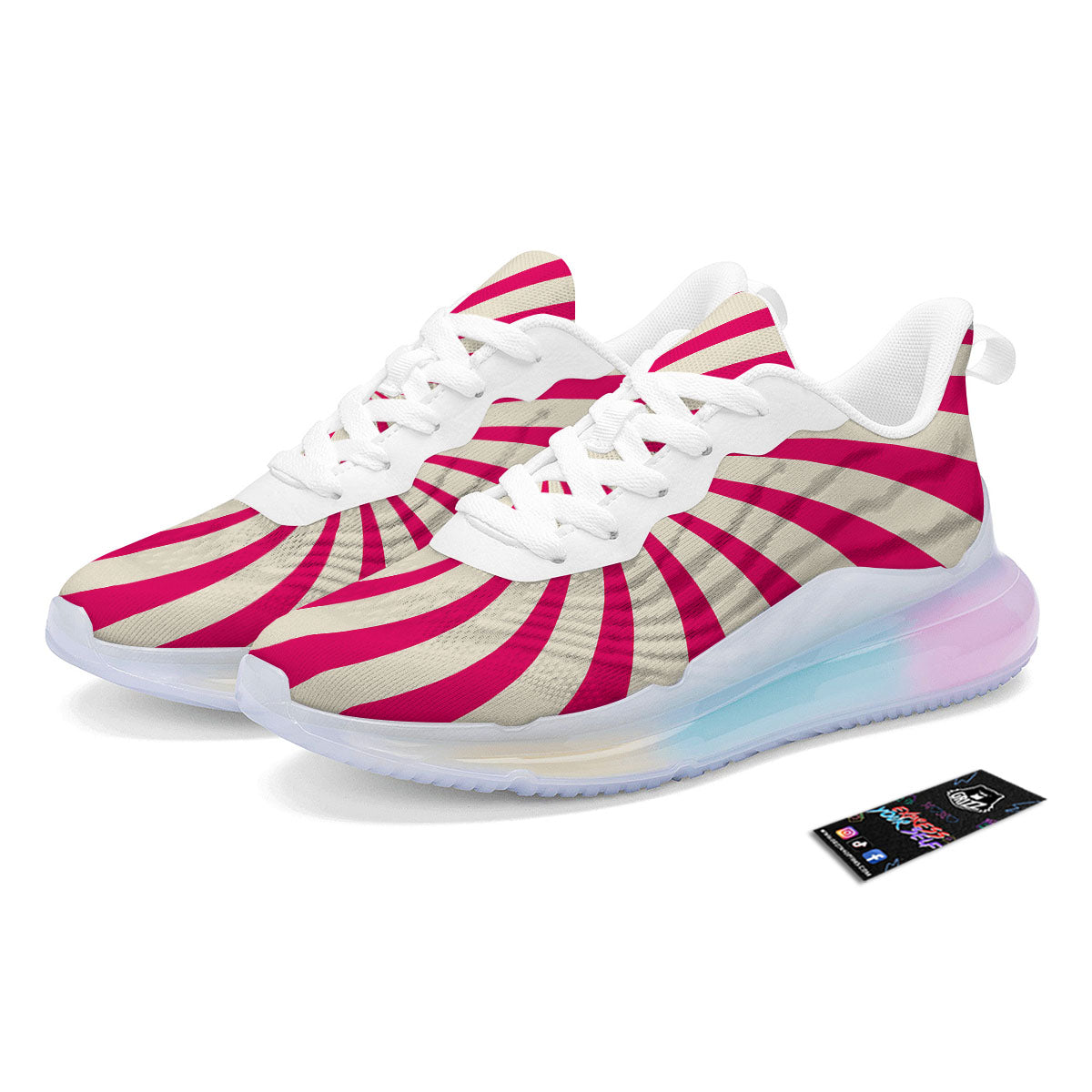 Swirl Candy Pink Print Running Sneakers-grizzshop