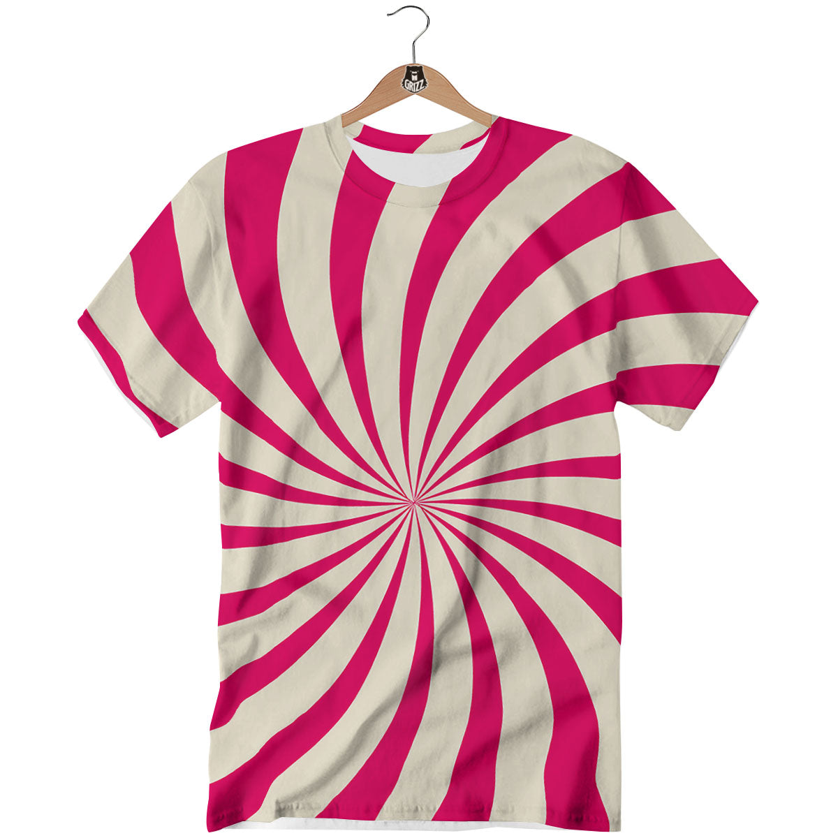 Swirl Candy Pink Print T-Shirt-grizzshop