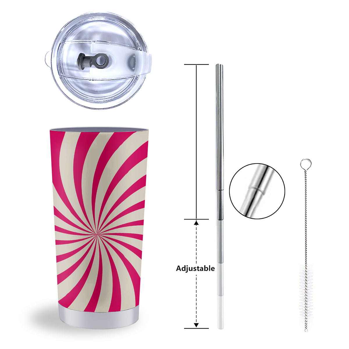 Swirl Candy Pink Print Tumbler-grizzshop