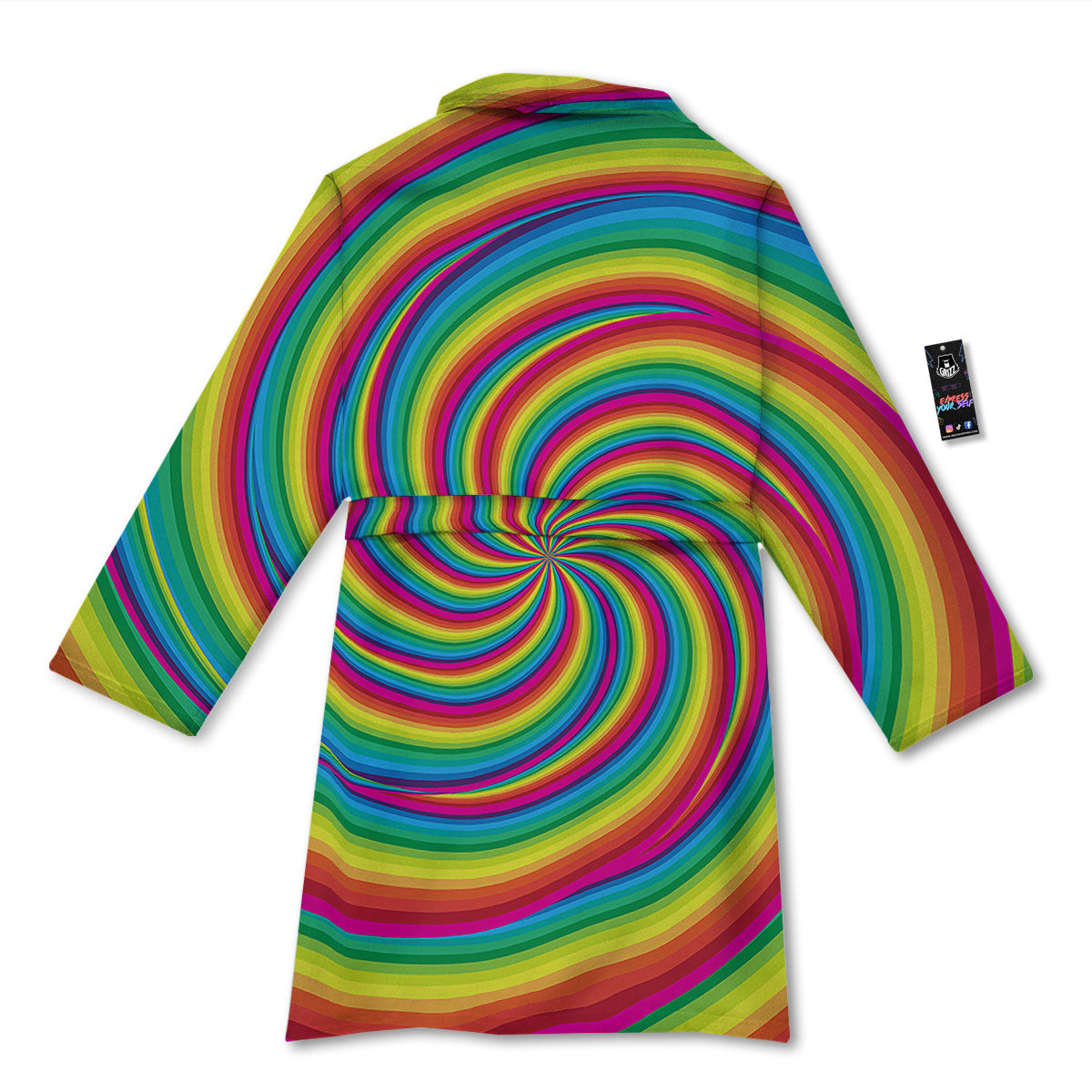 Swirl Candy Rainbow Print Bathrobe-grizzshop
