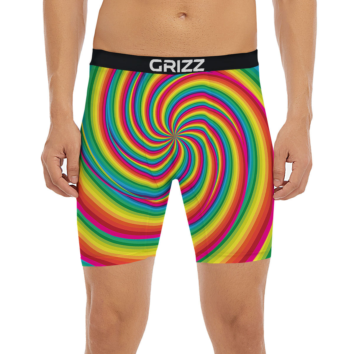Swirl Candy Rainbow Print Boxer Briefs-grizzshop
