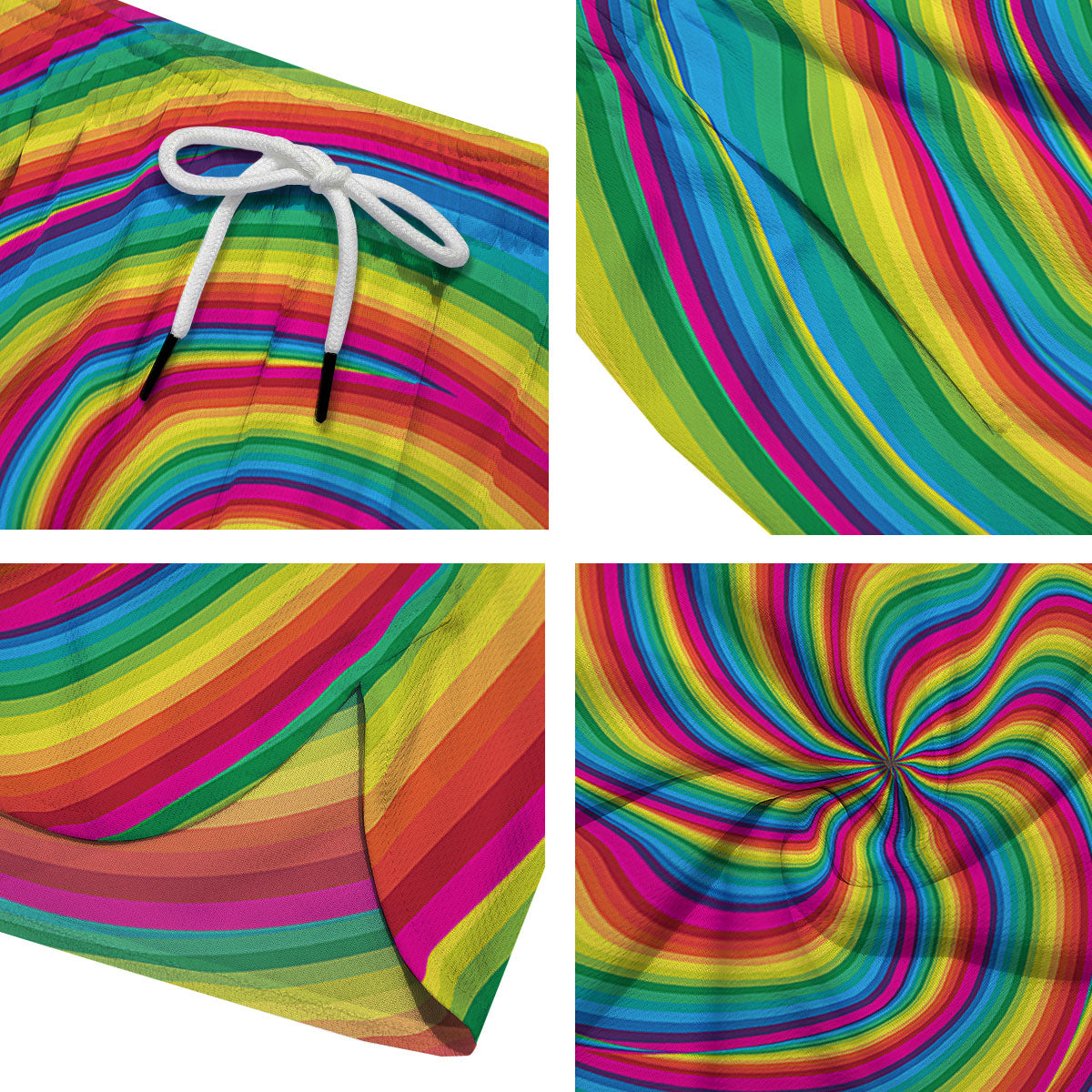 Swirl Candy Rainbow Print Men's Running Shorts-grizzshop