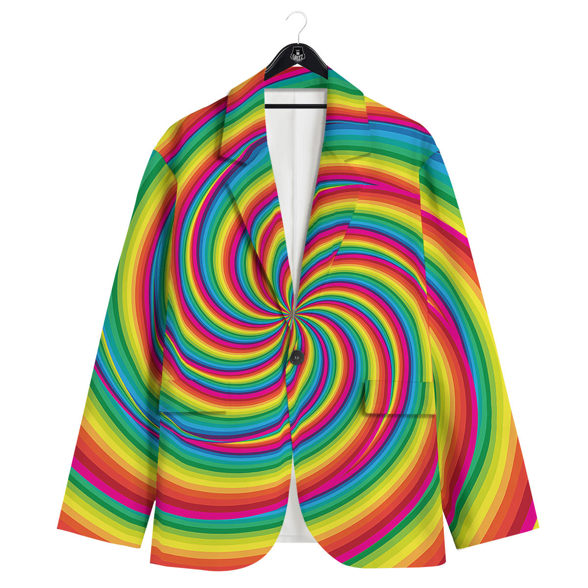 Swirl Candy Rainbow Print Men's Sport Coat-grizzshop